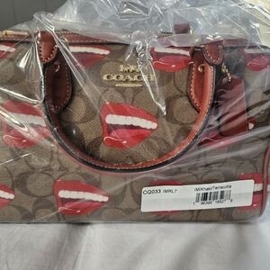 Coach Terracotta Lips Print Women's Bag